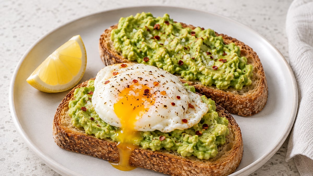 Avocadomad. AI-genereret serveringsforslag.